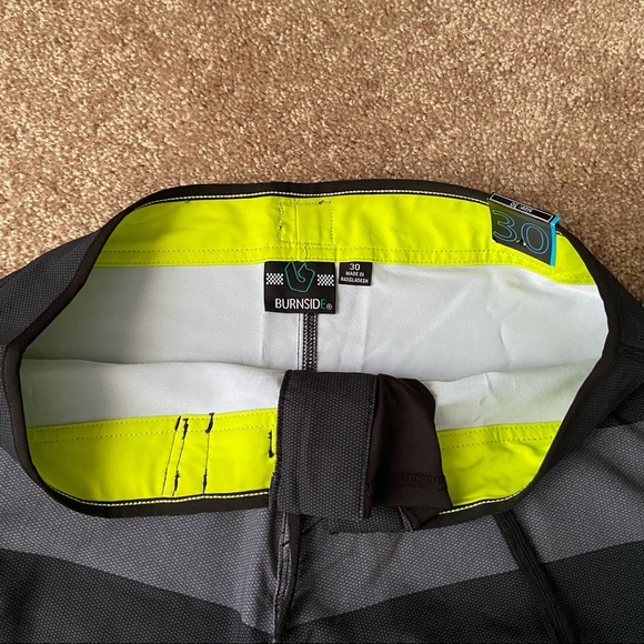 Burnside Board Shorts Striped Drawstring Swim Trunks - Picture 5 of 8